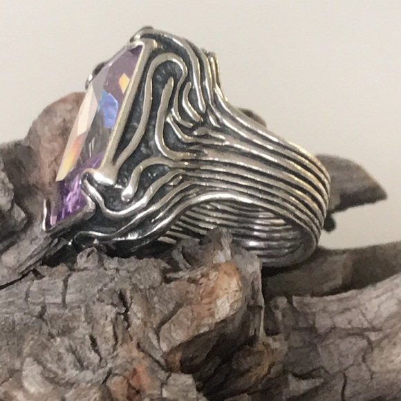 Silpada Lavender Fields purple zirconia rectangle ring R2001 - Picture 3 of 7